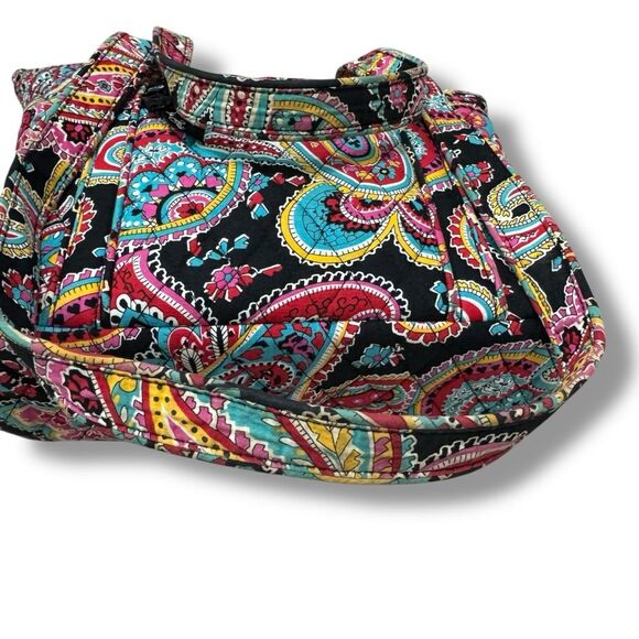 Vera Bradley Large Quilted Shoulder Bag Vibrant Paisley Print - Picture 7 of 10